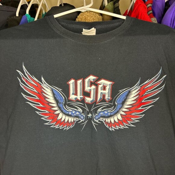 Vintage Y2K Usa Flying Wings Skate Faded T-shirt XL - Picture 2 of 4